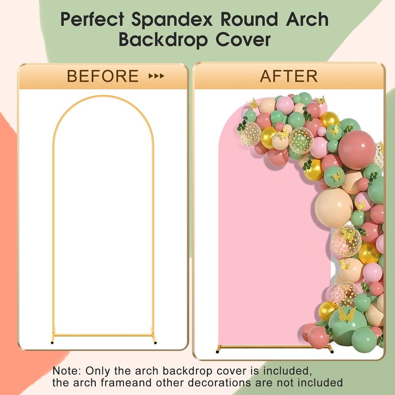 OVRRCSME مجموعة غطاء قوس الزفاف شيارا من 2 - 6 قدم/7.2 قدم، غطاء قوس مزدوج اللون من سباندكس لحفلة عيد ميلاد الأطفال وحفلات الاستقبال (وردي+أزرق) - Image 3